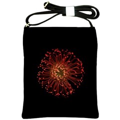 Red Flower Blooming In The Dark Shoulder Sling Bags by Sapixe