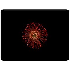 Red Flower Blooming In The Dark Fleece Blanket (large)  by Sapixe