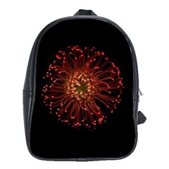 Red Flower Blooming In The Dark School Bag (xl)