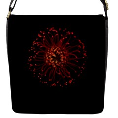 Red Flower Blooming In The Dark Flap Messenger Bag (s) by Sapixe