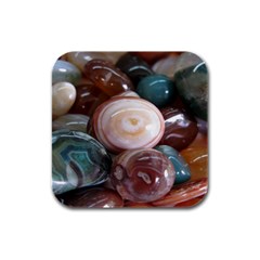 Rain Flower Stones Is A Special Type Of Stone Found In Nanjing, China Unique Yuhua Pebbles Consistin Rubber Square Coaster (4 Pack)  by Sapixe