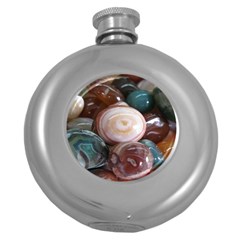 Rain Flower Stones Is A Special Type Of Stone Found In Nanjing, China Unique Yuhua Pebbles Consistin Round Hip Flask (5 Oz) by Sapixe