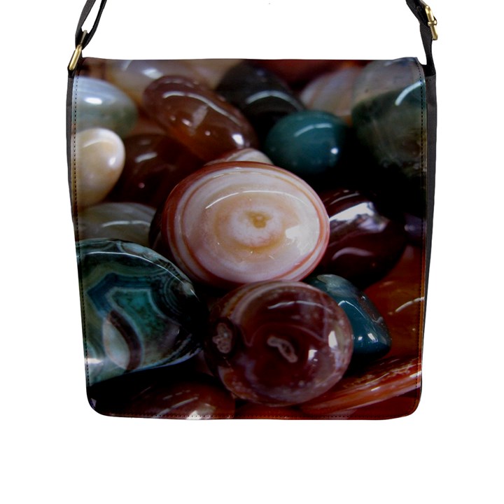 Rain Flower Stones Is A Special Type Of Stone Found In Nanjing, China Unique Yuhua Pebbles Consistin Flap Messenger Bag (L) 