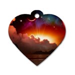 Red Fantasy Dog Tag Heart (Two Sides) Front