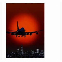 Red Sun Jet Flying Over The City Art Large Garden Flag (two Sides) by Sapixe