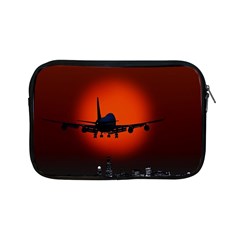 Red Sun Jet Flying Over The City Art Apple Ipad Mini Zipper Cases by Sapixe