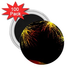 Rainbow Fireworks Celebration Colorful Abstract 2 25  Magnets (100 Pack)  by Sapixe