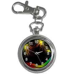 Rainbow Fireworks Celebration Colorful Abstract Key Chain Watches by Sapixe