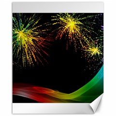 Rainbow Fireworks Celebration Colorful Abstract Canvas 16  X 20   by Sapixe