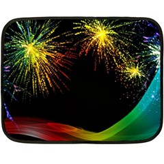 Rainbow Fireworks Celebration Colorful Abstract Double Sided Fleece Blanket (mini)  by Sapixe