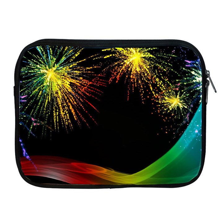 Rainbow Fireworks Celebration Colorful Abstract Apple iPad 2/3/4 Zipper Cases