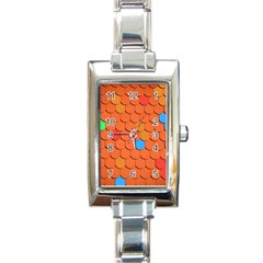 Roof Brick Colorful Red Roofing Rectangle Italian Charm Watch by Sapixe