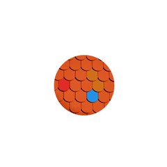 Roof Brick Colorful Red Roofing 1  Mini Buttons by Sapixe