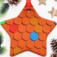 Roof Brick Colorful Red Roofing Ornament (star) by Sapixe