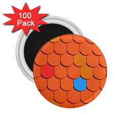 Roof Brick Colorful Red Roofing 2 25  Magnets (100 Pack)  by Sapixe