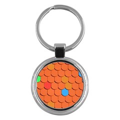 Roof Brick Colorful Red Roofing Key Chains (round)  by Sapixe