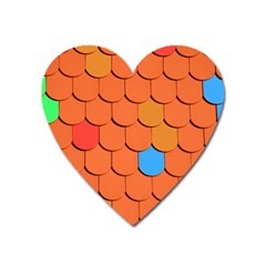 Roof Brick Colorful Red Roofing Heart Magnet by Sapixe