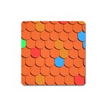 Roof Brick Colorful Red Roofing Square Magnet Front