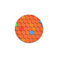 Roof Brick Colorful Red Roofing Golf Ball Marker by Sapixe