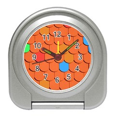 Roof Brick Colorful Red Roofing Travel Alarm Clocks by Sapixe