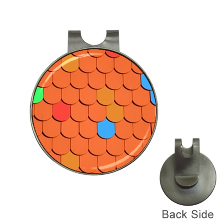 Roof Brick Colorful Red Roofing Hat Clips with Golf Markers