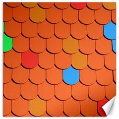 Roof Brick Colorful Red Roofing Canvas 16  X 16   by Sapixe