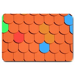 Roof Brick Colorful Red Roofing Large Doormat  by Sapixe