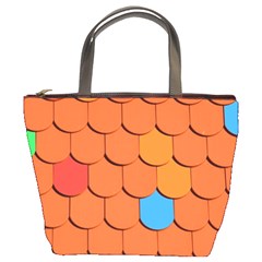 Roof Brick Colorful Red Roofing Bucket Bags by Sapixe