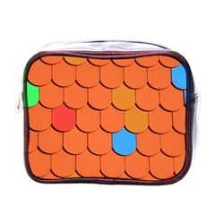 Roof Brick Colorful Red Roofing Mini Toiletries Bags by Sapixe