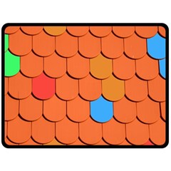 Roof Brick Colorful Red Roofing Fleece Blanket (large)  by Sapixe