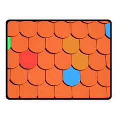 Roof Brick Colorful Red Roofing Fleece Blanket (small) by Sapixe