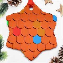 Roof Brick Colorful Red Roofing Ornament (snowflake) by Sapixe