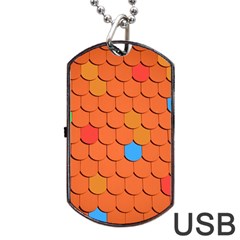 Roof Brick Colorful Red Roofing Dog Tag Usb Flash (one Side) by Sapixe