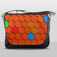 Roof Brick Colorful Red Roofing Messenger Bags by Sapixe