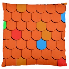 Roof Brick Colorful Red Roofing Large Cushion Case (two Sides) by Sapixe