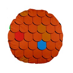 Roof Brick Colorful Red Roofing Standard 15  Premium Round Cushions by Sapixe