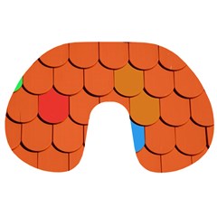 Roof Brick Colorful Red Roofing Travel Neck Pillows by Sapixe