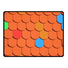 Roof Brick Colorful Red Roofing Double Sided Fleece Blanket (small)  by Sapixe