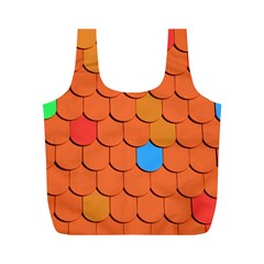 Roof Brick Colorful Red Roofing Full Print Recycle Bags (m)  by Sapixe