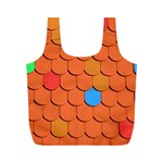 Roof Brick Colorful Red Roofing Full Print Recycle Bags (M)  Front