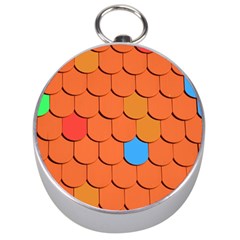 Roof Brick Colorful Red Roofing Silver Compasses by Sapixe