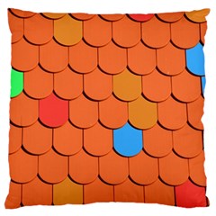 Roof Brick Colorful Red Roofing Large Flano Cushion Case (one Side) by Sapixe