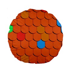 Roof Brick Colorful Red Roofing Standard 15  Premium Flano Round Cushions by Sapixe