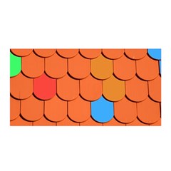 Roof Brick Colorful Red Roofing Satin Wrap by Sapixe