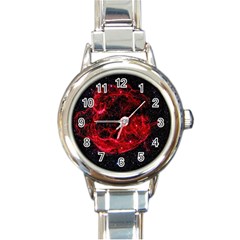 Red Nebulae Stella Round Italian Charm Watch by Sapixe