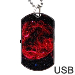 Red Nebulae Stella Dog Tag Usb Flash (two Sides) by Sapixe