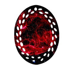 Red Nebulae Stella Ornament (oval Filigree) by Sapixe