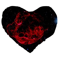 Red Nebulae Stella Large 19  Premium Heart Shape Cushions by Sapixe