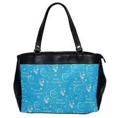 Santa Christmas Collage Blue Background Office Handbags by Sapixe