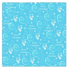 Santa Christmas Collage Blue Background Large Satin Scarf (square) by Sapixe